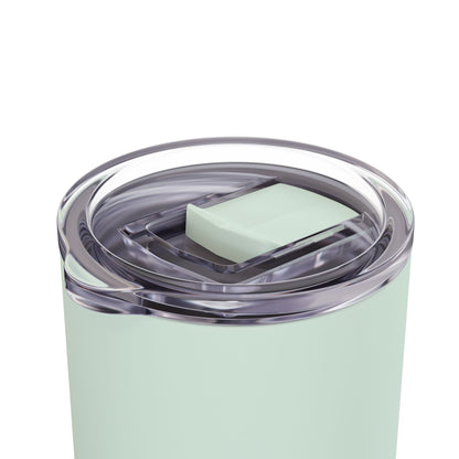 Close-up of the seaglass and pink tumbler lid, highlighting the screw-on slide mechanism and straw opening. Secure, spill-resistant, and built for all-day hydration.